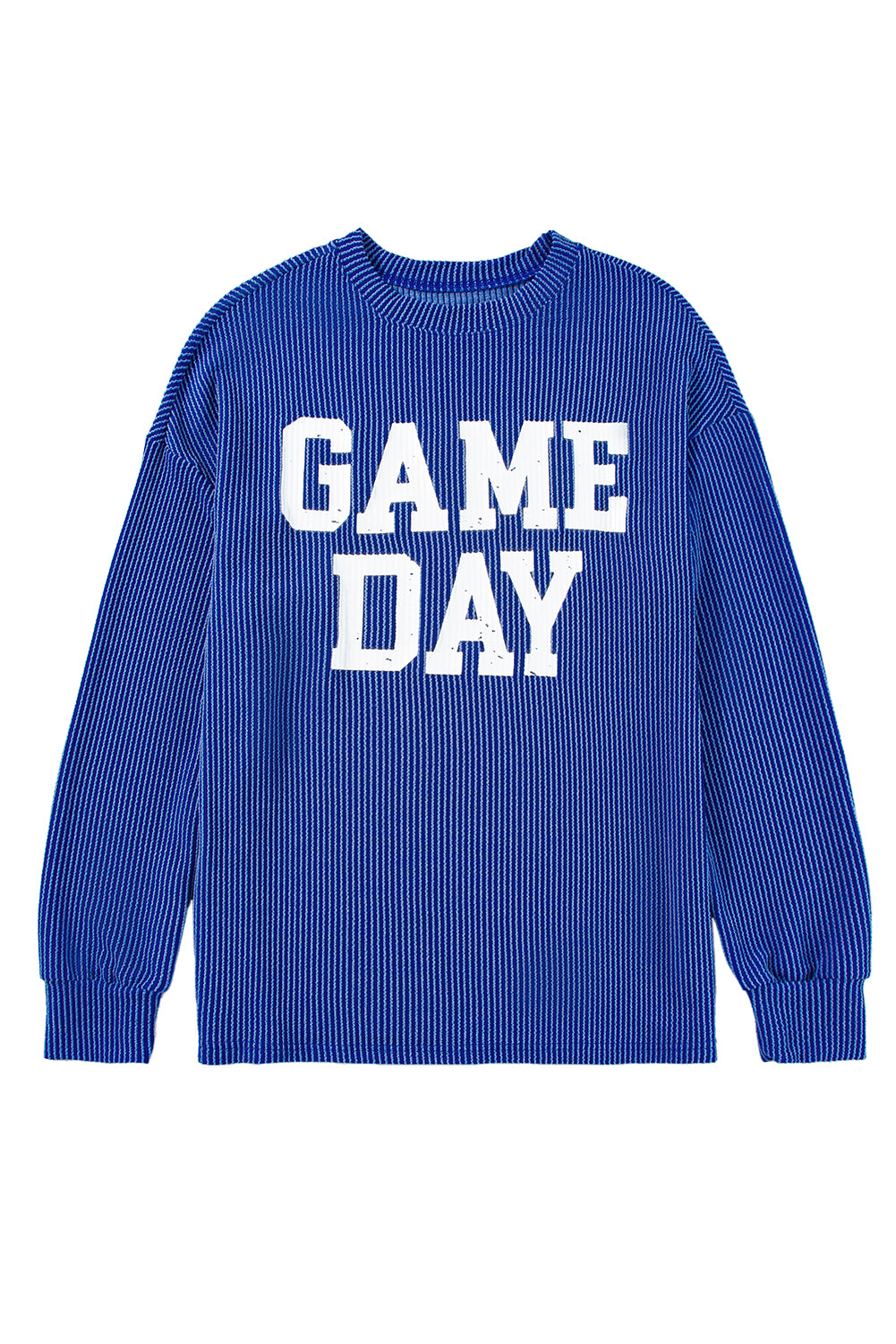 Bluing Corded GAME DAY Graphic Long Sleeve Top