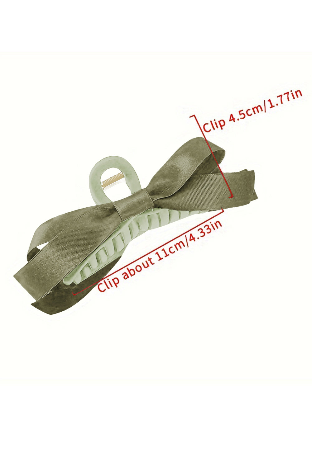 White Solid Color Ribbon Bow Decor Hair Clip