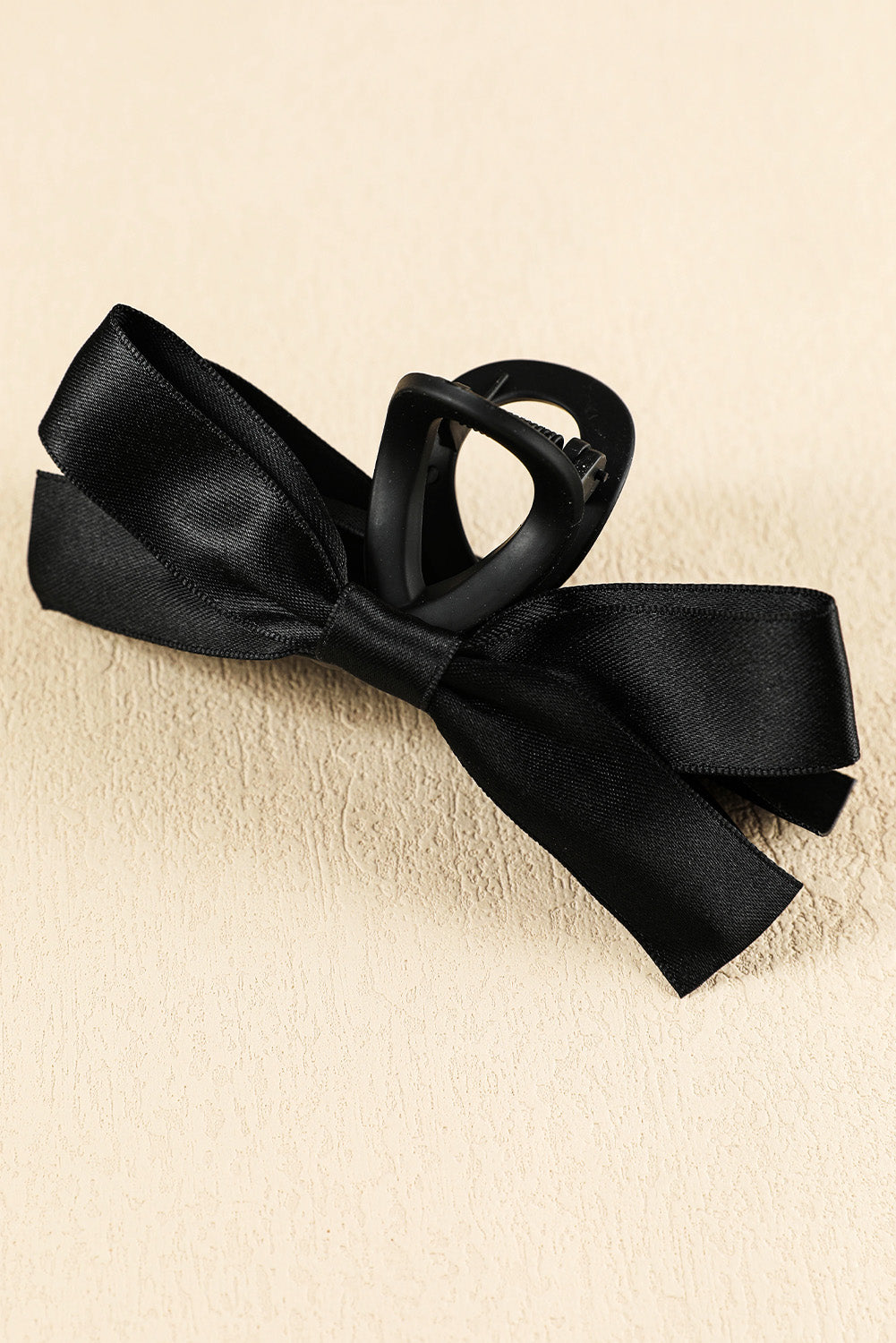 White Solid Color Ribbon Bow Decor Hair Clip