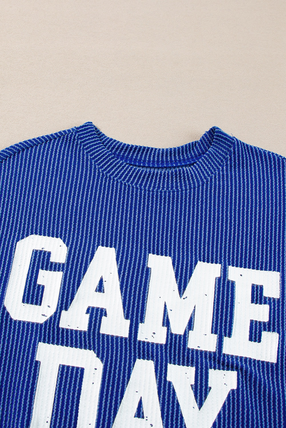 Bluing Corded GAME DAY Graphic Long Sleeve Top