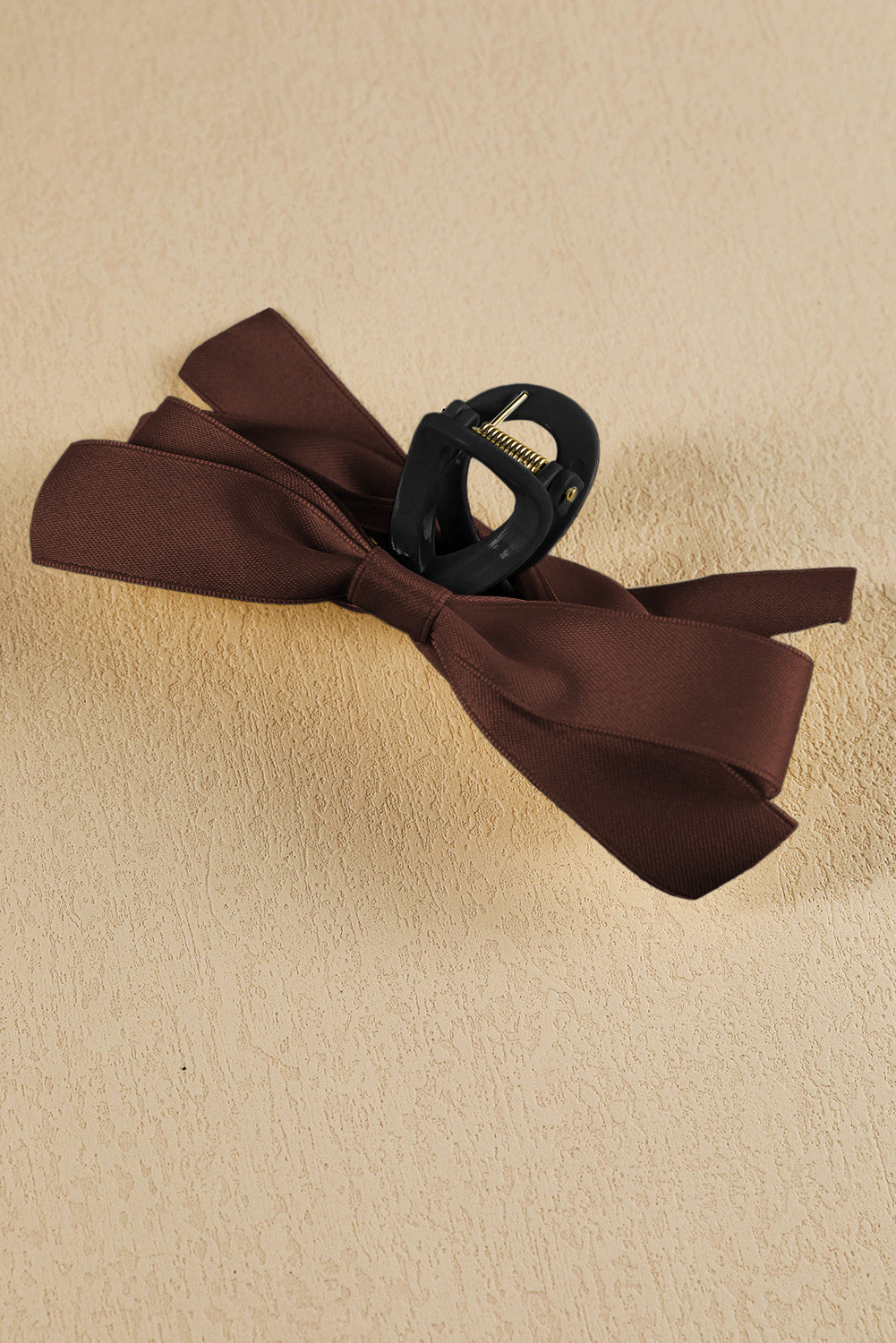 White Solid Color Ribbon Bow Decor Hair Clip