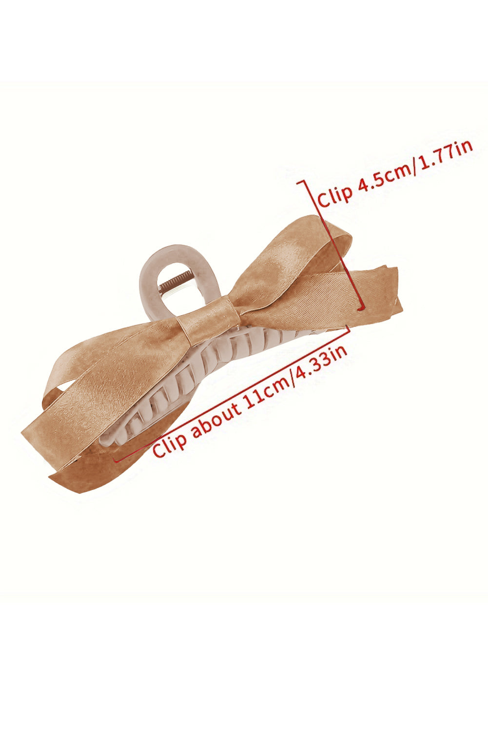 White Solid Color Ribbon Bow Decor Hair Clip