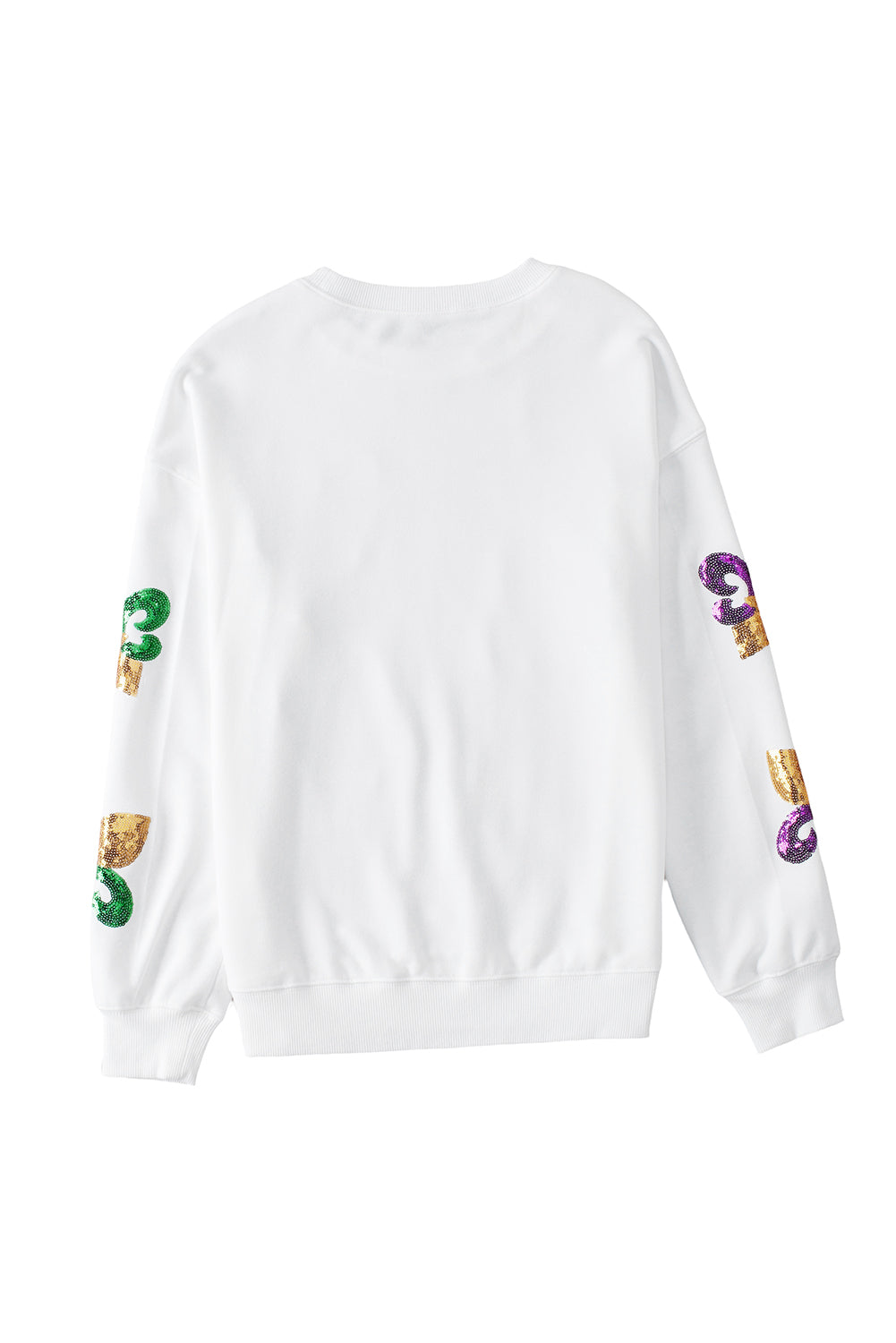 Black Sequin MARDI GRAS Graphic Pullover Sweatshirt