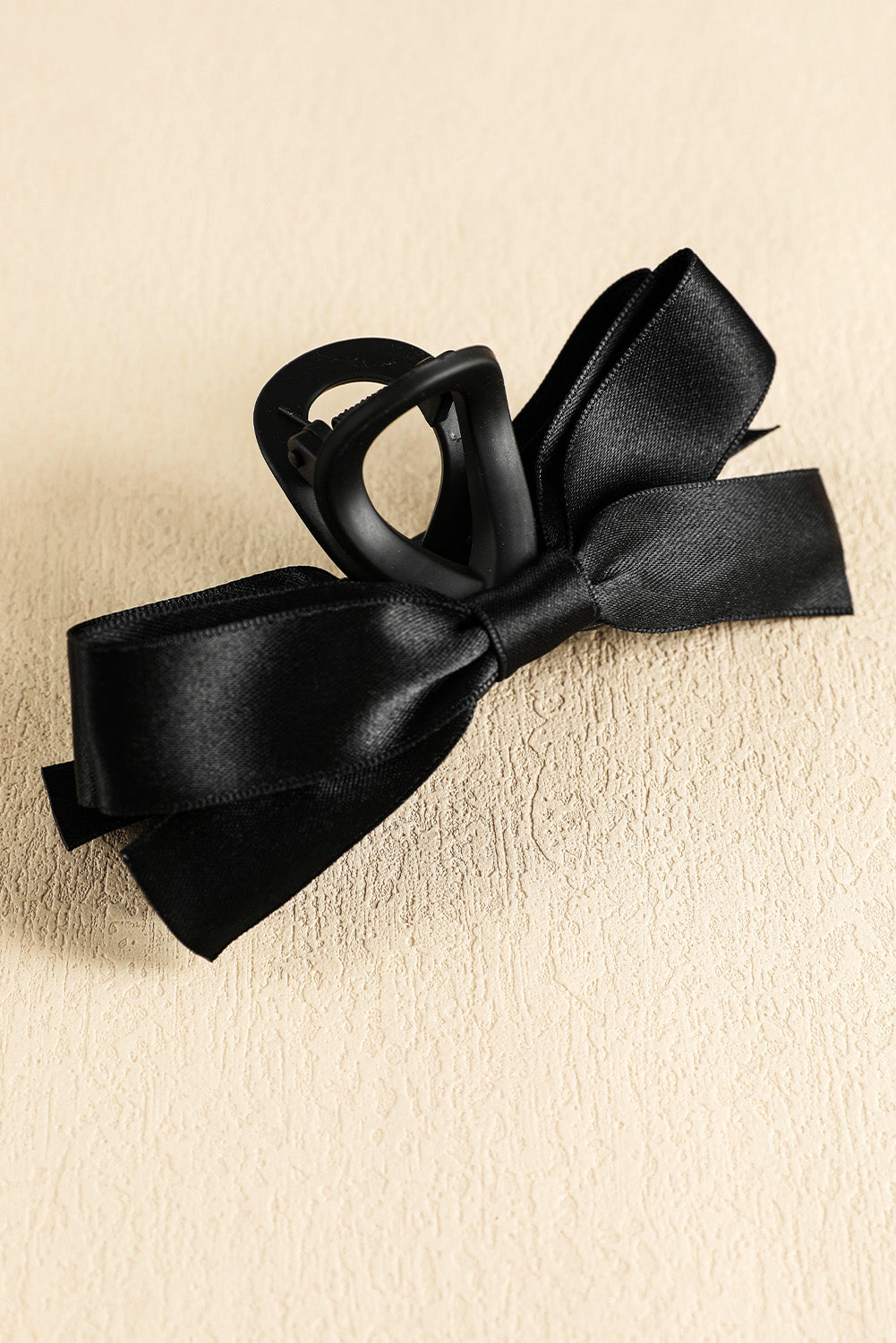 White Solid Color Ribbon Bow Decor Hair Clip